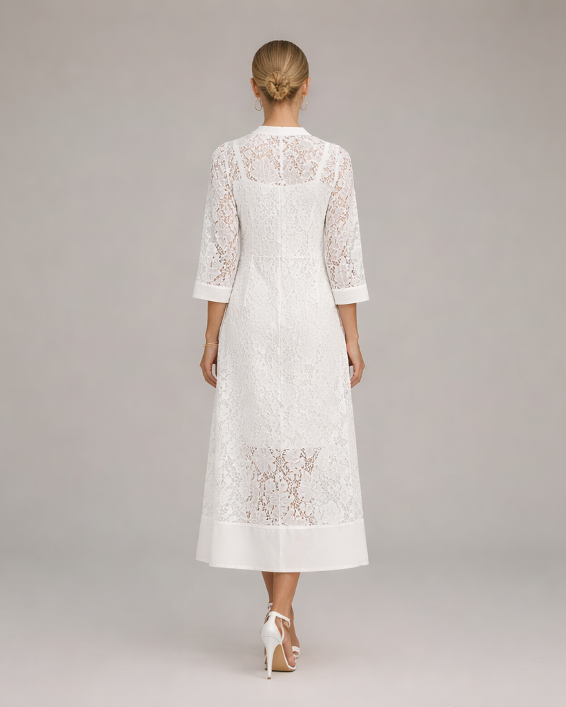 Elina | dames kantjurk – witte luchtige zomerjurk