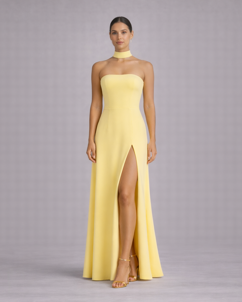 Noiréa | strapless maxi avondjurk dames – met split