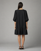 Amirah | oversized zwarte damesjurk – van katoen