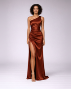 Aurelia | satijnen damesjurk – met één schoudersband