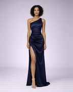 Aurelia | satijnen damesjurk – met één schoudersband