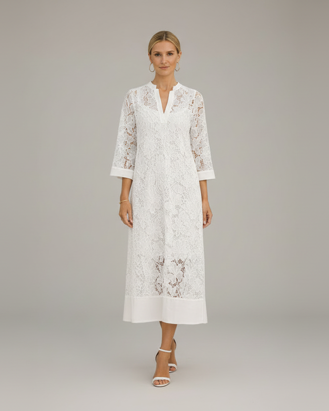 Elina | dames kantjurk – witte luchtige zomerjurk