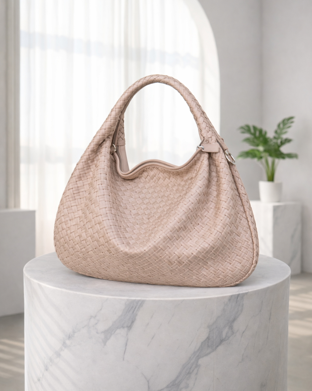 Luna Woven | dames schoudertas – gevlochten