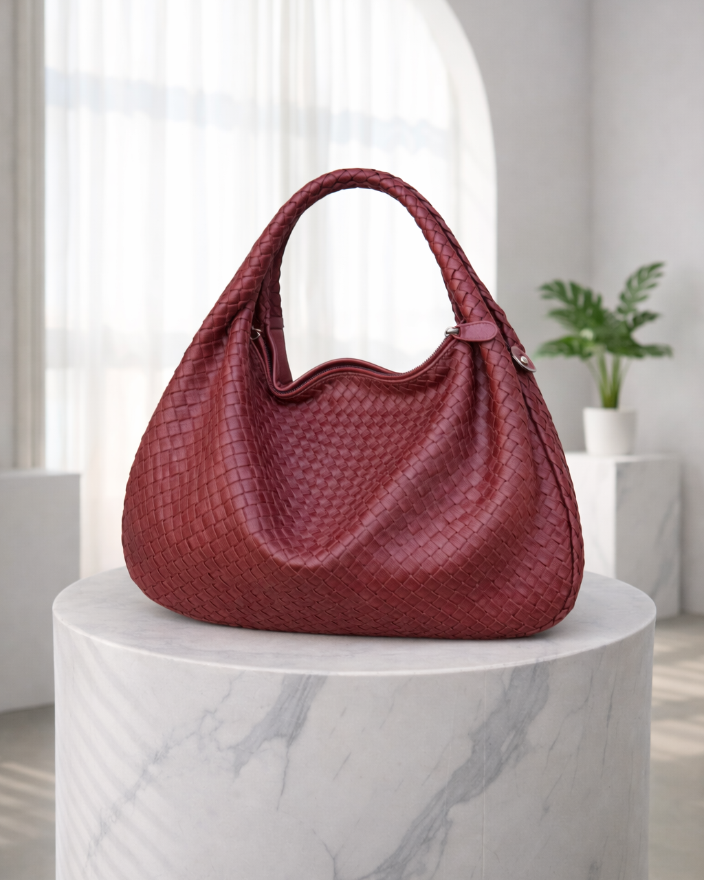 Luna Woven | dames schoudertas – gevlochten