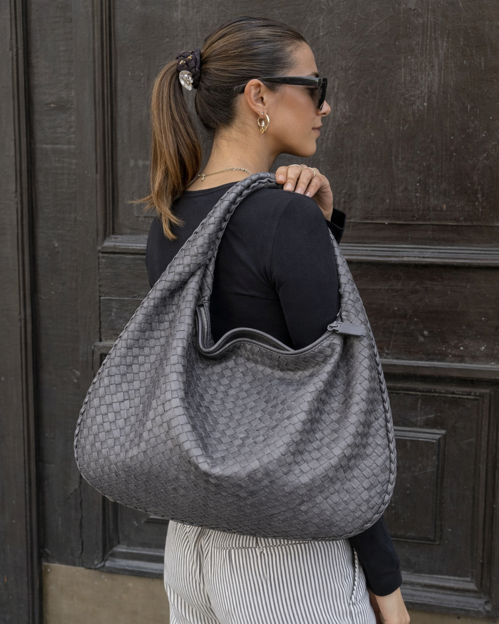 Luna Woven | dames schoudertas – gevlochten