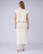 Olivetta | dames tweedelige knit set – trui en midi-rok