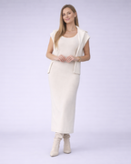 Olivetta | dames tweedelige knit set – trui en midi-rok