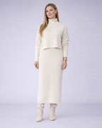 Olivetta | dames tweedelige knit set – trui en midi-rok