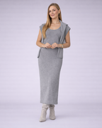 Olivetta | dames tweedelige knit set – trui en midi-rok