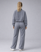 Toria | tweedelige dames set – gebreide zip-up sweater en broek