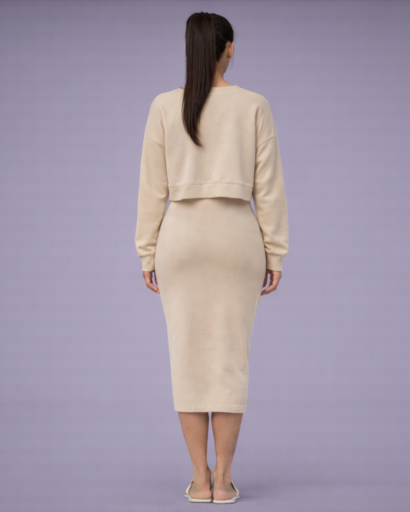 Valina | elegante damesjurk set –  elastische midi