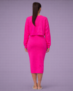 Valina | elegante damesjurk set –  elastische midi