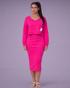 Valina | elegante damesjurk set –  elastische midi