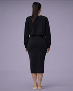 Valina | elegante damesjurk set –  elastische midi