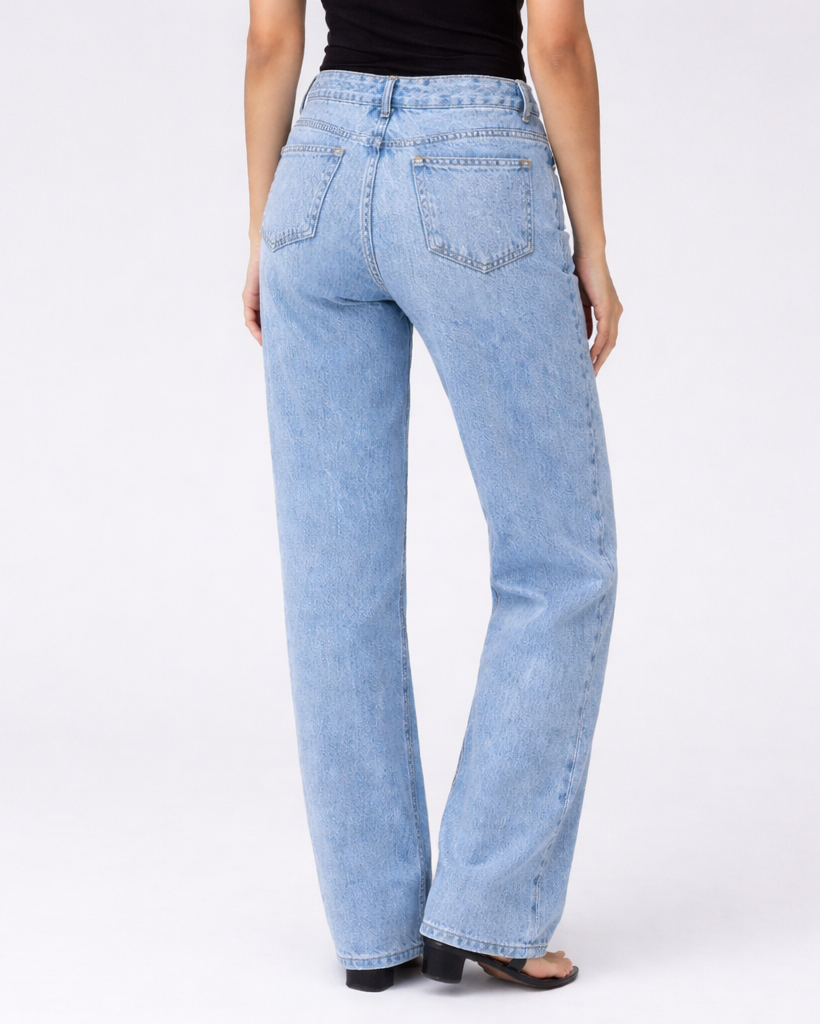 Mour | dames jeans – lichtblauwe spijkerbroek lage taille
